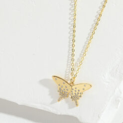 Vintage Gold Butterfly Pendant Necklace Dainty Gift Picture - Eriy Gift