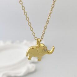 Delicate Gold-Tone Elephant Pendant Necklace picture1 - Eriy Gift