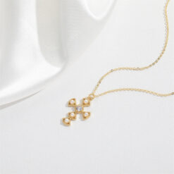 Antique Style Zirconia Gold Cross Pendant Necklace picture1 - Eriy Gift