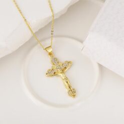 Blessed Crucifix Pendant Necklace with Zirconia picture1 - Eriy Gift