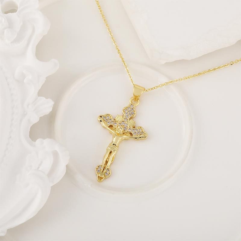 Blessed Crucifix Pendant Necklace with Zirconia picture2 - Eriy Gift