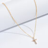 Dainty Micro Zirconia Gold Cross Pendant Necklace