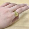 Elegant Gold Miraculous Medal Adjustable Ring