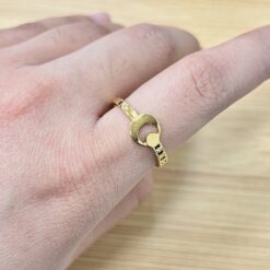 Elegant Gold Moon Dot Adjustable Ring