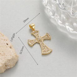 Luxury Gold Cross Necklace with Full Zircon Inlay picture - Eriy Gift