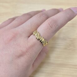 Minimalist Gold Braid Knot Adjustable Ring