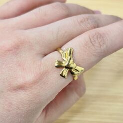 Sweet Gold Angel Heart Adjustable Ring