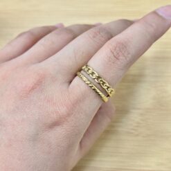 Vintage Gold Layered Chain Adjustable Ring