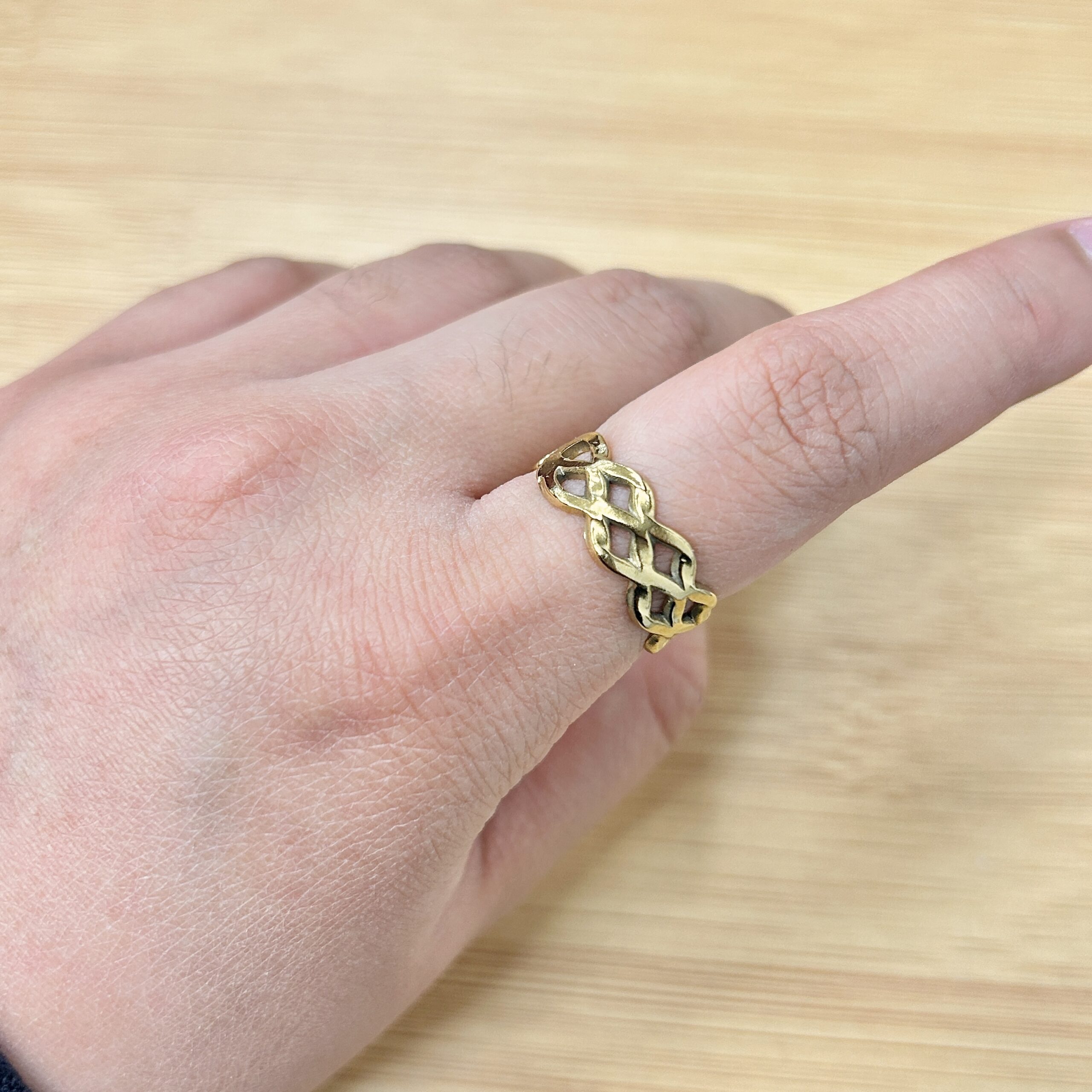 Vintage Gold Woven Adjustable Statement Ring