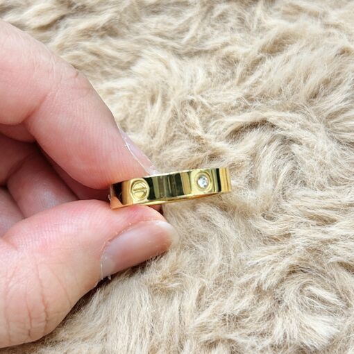 Classic Gold Zircon Screw Line Ring picture2 - Eriy Gift