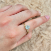 Dainty Gold Teardrop Zirconia Wavy Ring