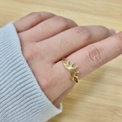 Elegant Gold Crown Ring Dainty Jewelry