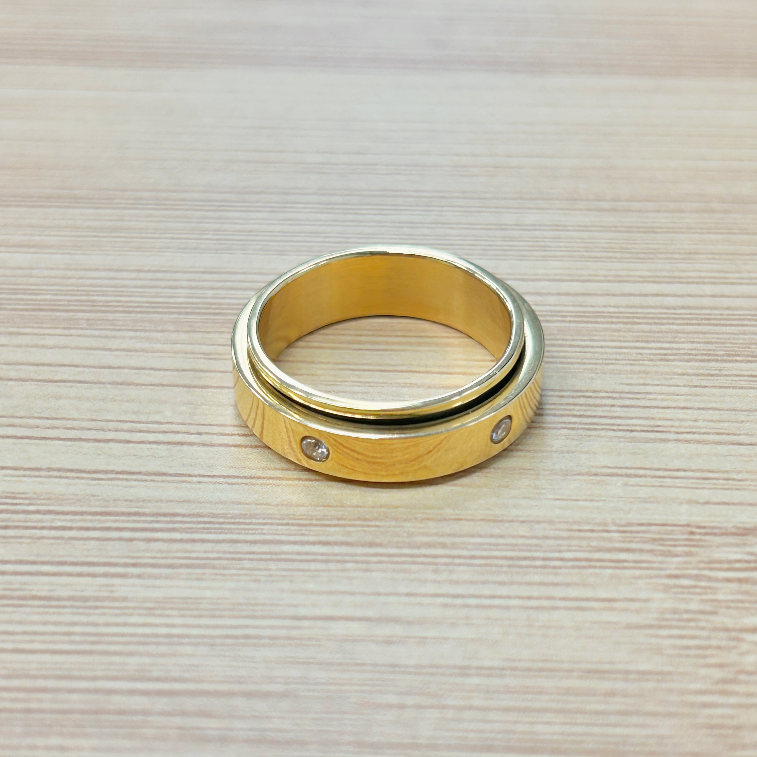 Gold Dual Band Spinning Zircon Cartier Ring picture2 - Eriy Gift