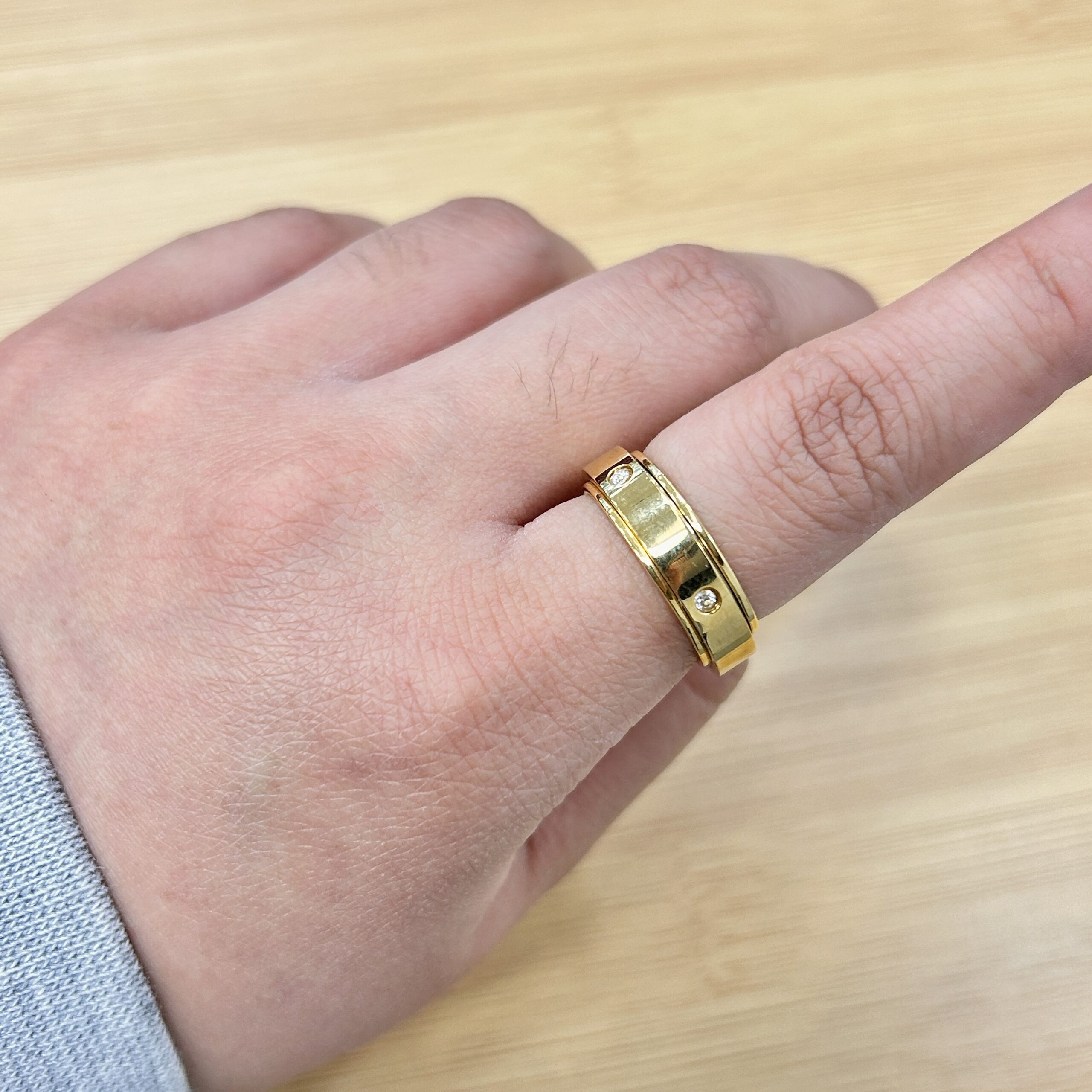 Gold Dual Band Spinning Zircon Cartier Ring - Eriy Gift