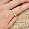 Gold Mother of Pearl Zircon Inlay Ring