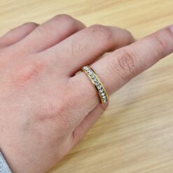 Single Row Round Zircon Channel Setting Ring