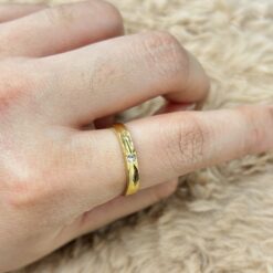 Minimalist Gold Zircon Everyday Wear Ring