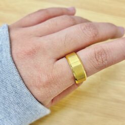 Minimalist Matte Gold Plain Chunky Ring