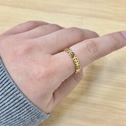 Trendy Gold Continuous Dollar Ring Vintage Gift