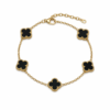 Black Clover small gold plated bracelet on white background