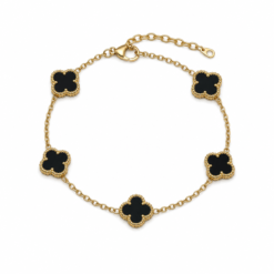 Black Clover small gold plated bracelet on white background