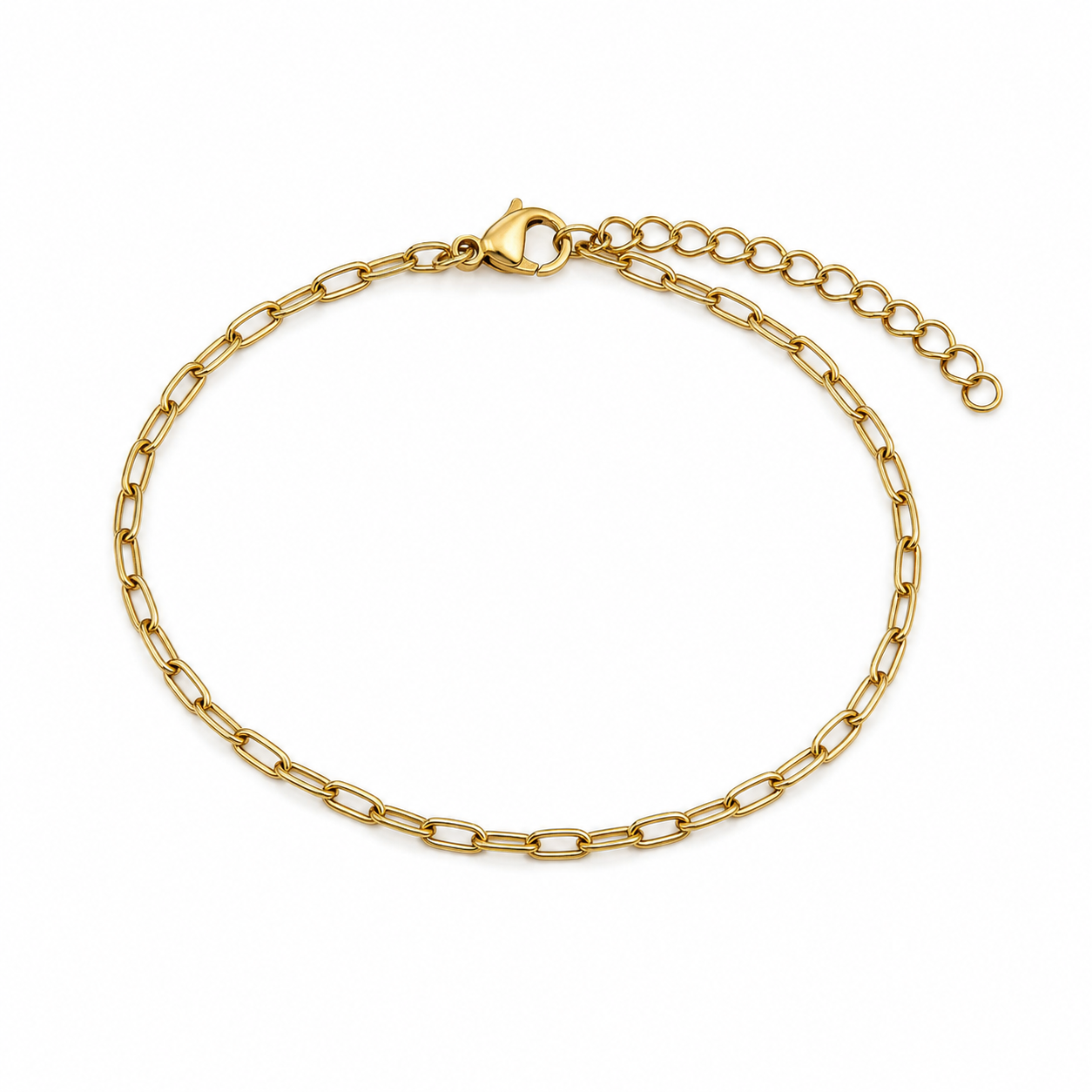 Classic Cable Chain gold plated bracelet on white background
