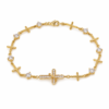 Cross Station gold plated bracelet on white background