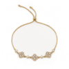 Crystal Flower gold plated bracelet on white background