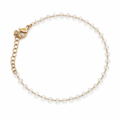 Crystal Tennis gold plated bracelet on white background