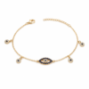 Evil Eye gold plated bracelet on white background