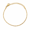 Fine Gold Chain gold plated bracelet on white background