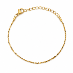 Fine Gold Chain gold plated bracelet on white background