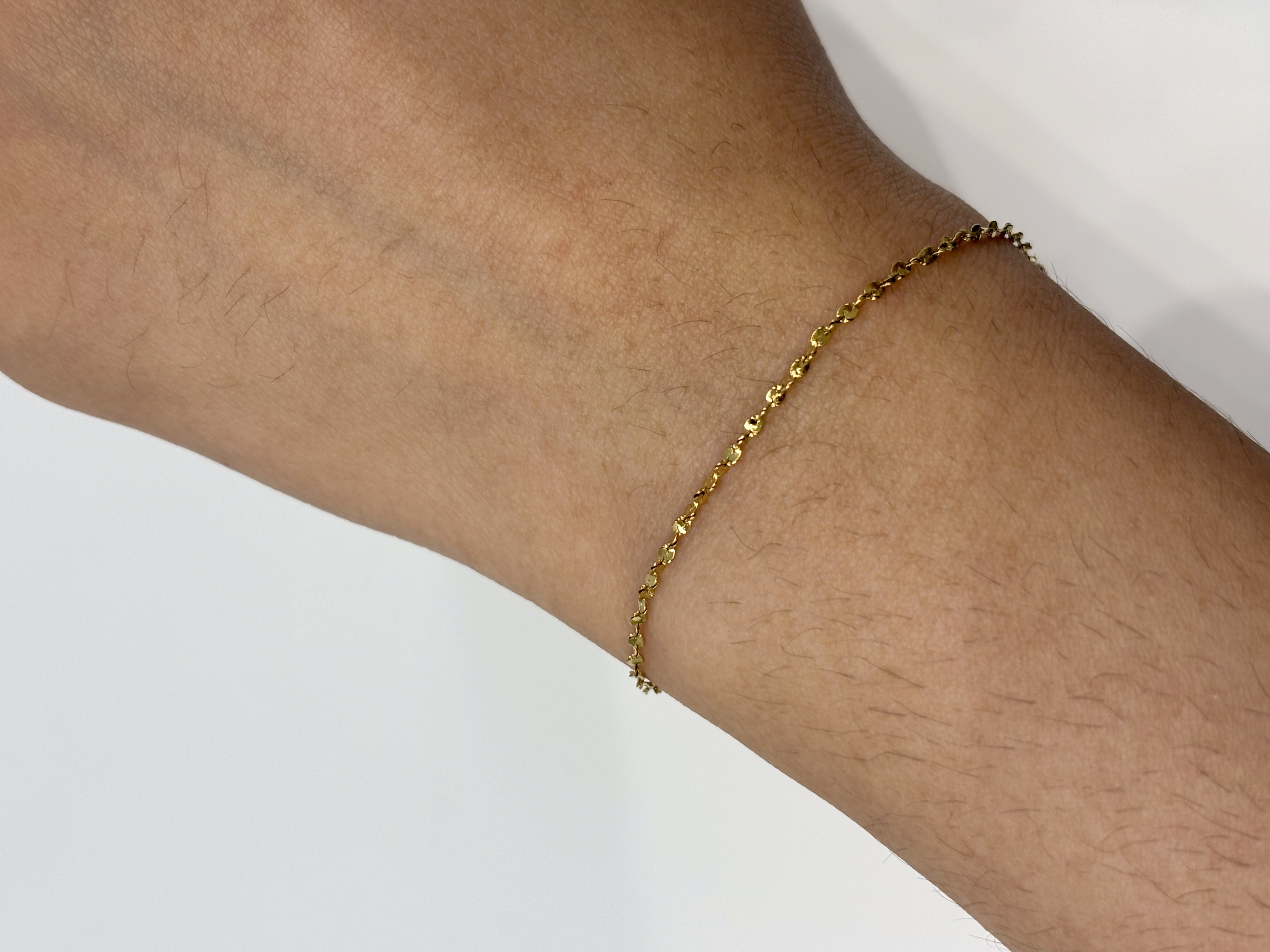 Fine Gold Chain gold plated bracelet worn on wrist