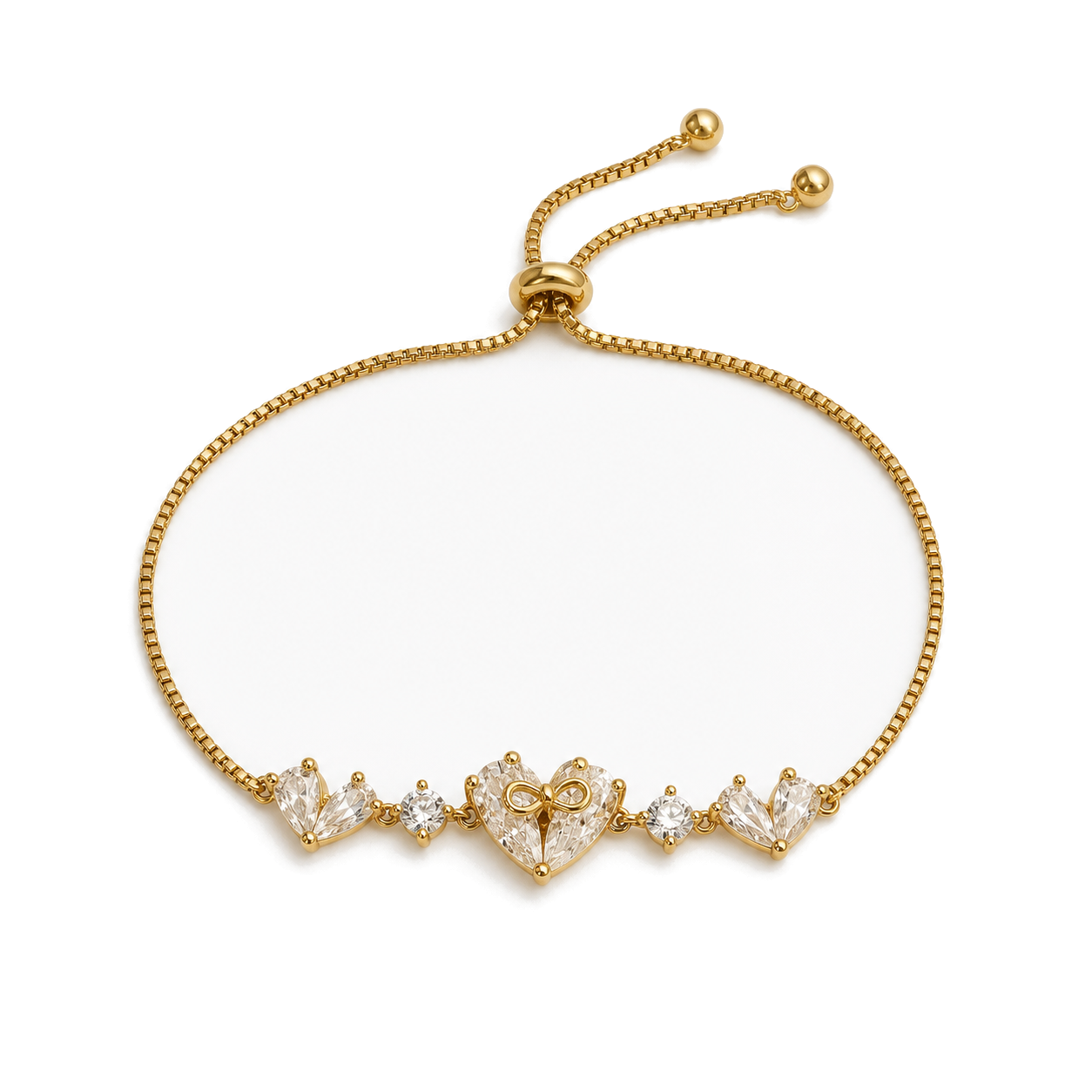 Floral Crystal gold plated bracelet on white background
