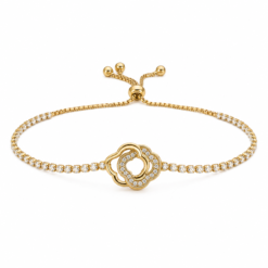 Heart Halo gold plated bracelet on white background