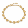 Heart Link gold plated bracelet on white background