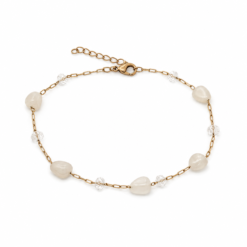 Mother-of-Pearl Station gold plated bracelet on white background