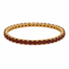 Red Crystal Tennis gold plated bracelet on white background
