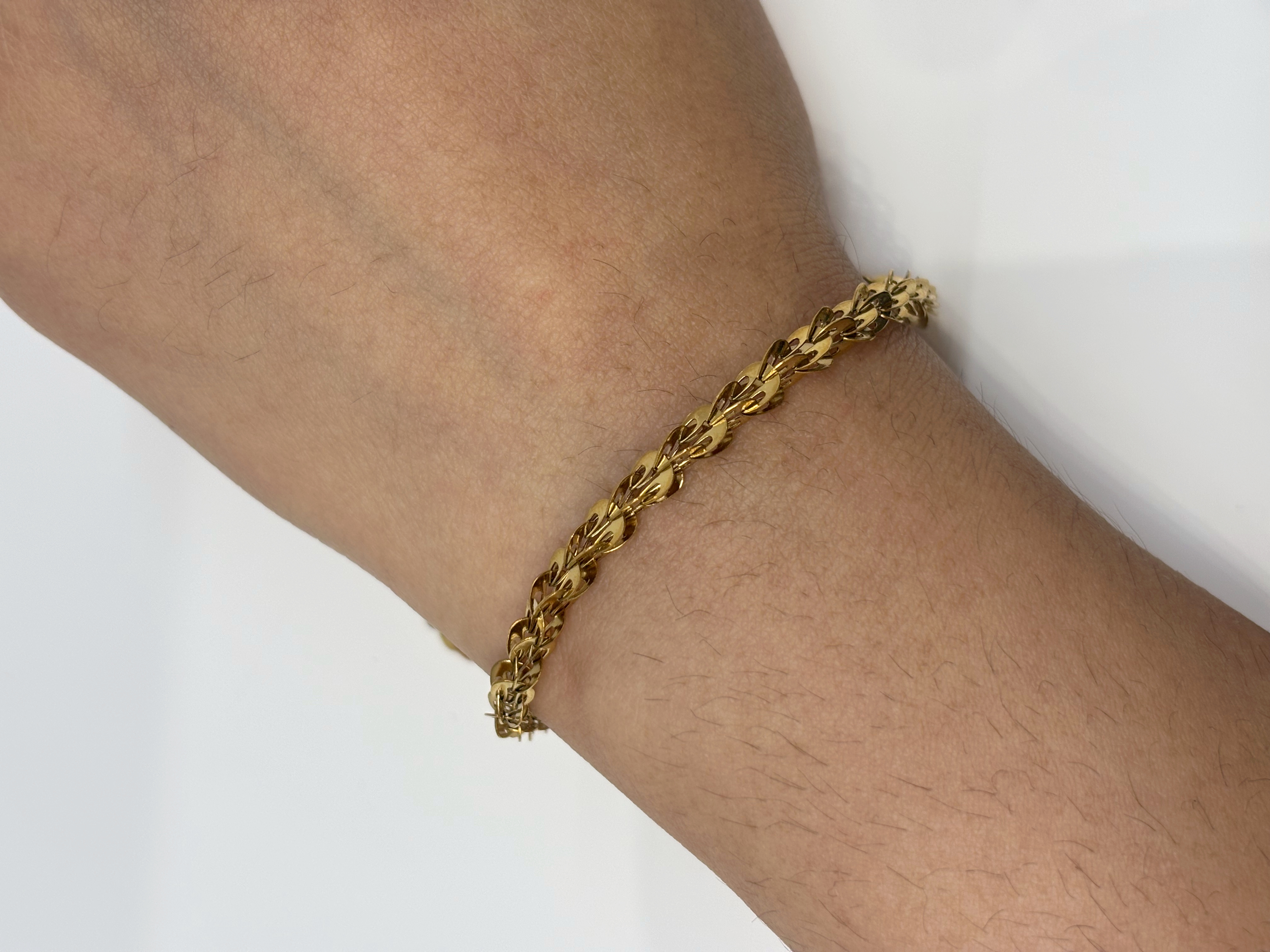 Rope Chain gold plated bracelet worn on wrist
