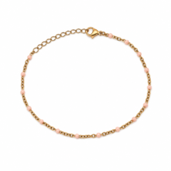 Rose Gold Bead gold plated bracelet on white background