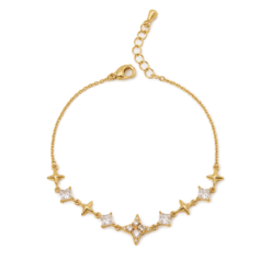 Star Cluster gold plated bracelet on white background