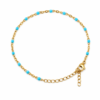 Turquoise Bead gold plated bracelet on white background
