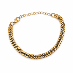 Twisted Rope Chain gold plated bracelet on white background