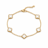 White Clover small gold plated bracelet on white background