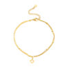 Cube Bead Chain Hollow Clover Gold Bracelet