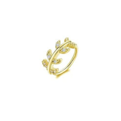 Dainty Nature Leaf Zircon Nose Ring