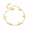 Dainty Textured Butterfly Gold Wrist Bracelet