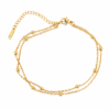 Double Layer Chic Tiny Ball Gold Anklet
