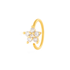 Elegant Floral Cluster Zircon Nose Ring