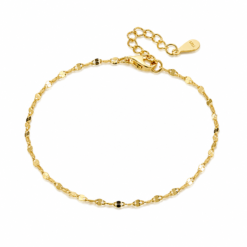 Elegant Shimmer Sequin Thin Gold Anklet